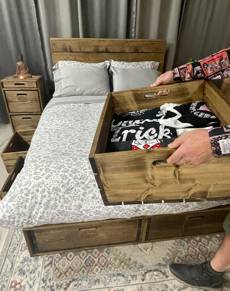 Rustic Storage Beds - Made to order, production timeline varies with demand.